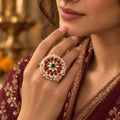 Royal Ruby & Pearl Statement Ring – Seraphic Pearls